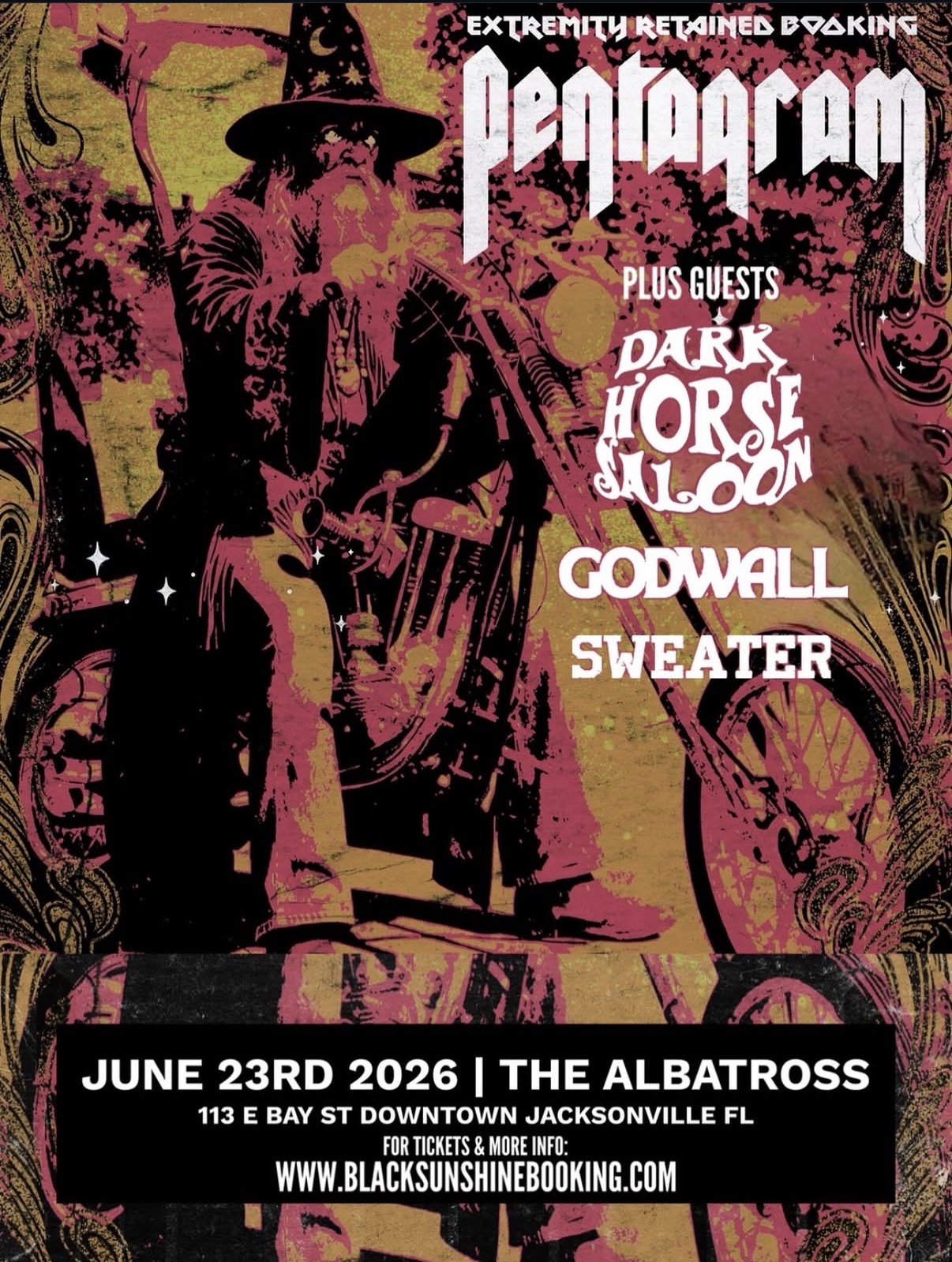 Pentagram, Godwall, Dark Horse Saloon, Sweater flyer