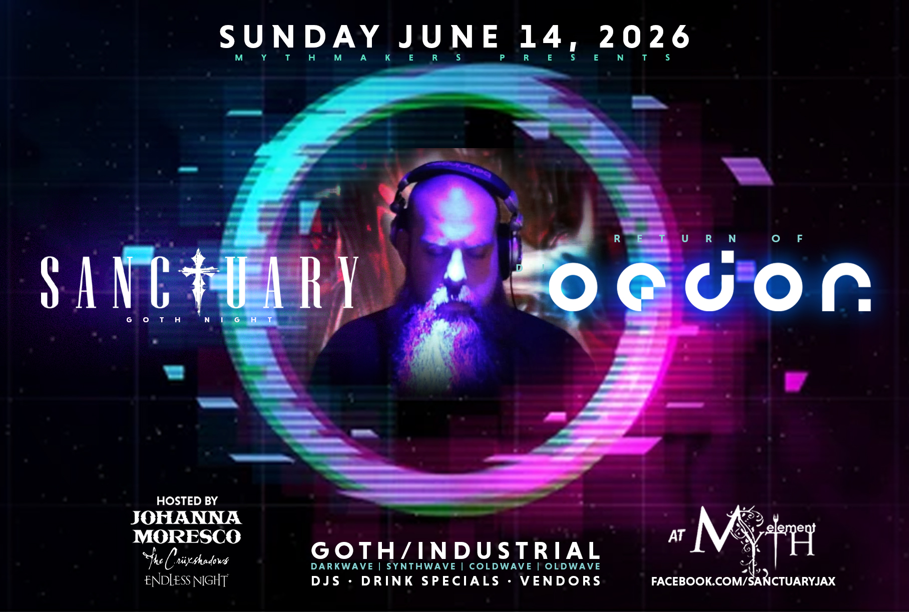 Sanctuary Goth Night - Return of DJ OEDON flyer
