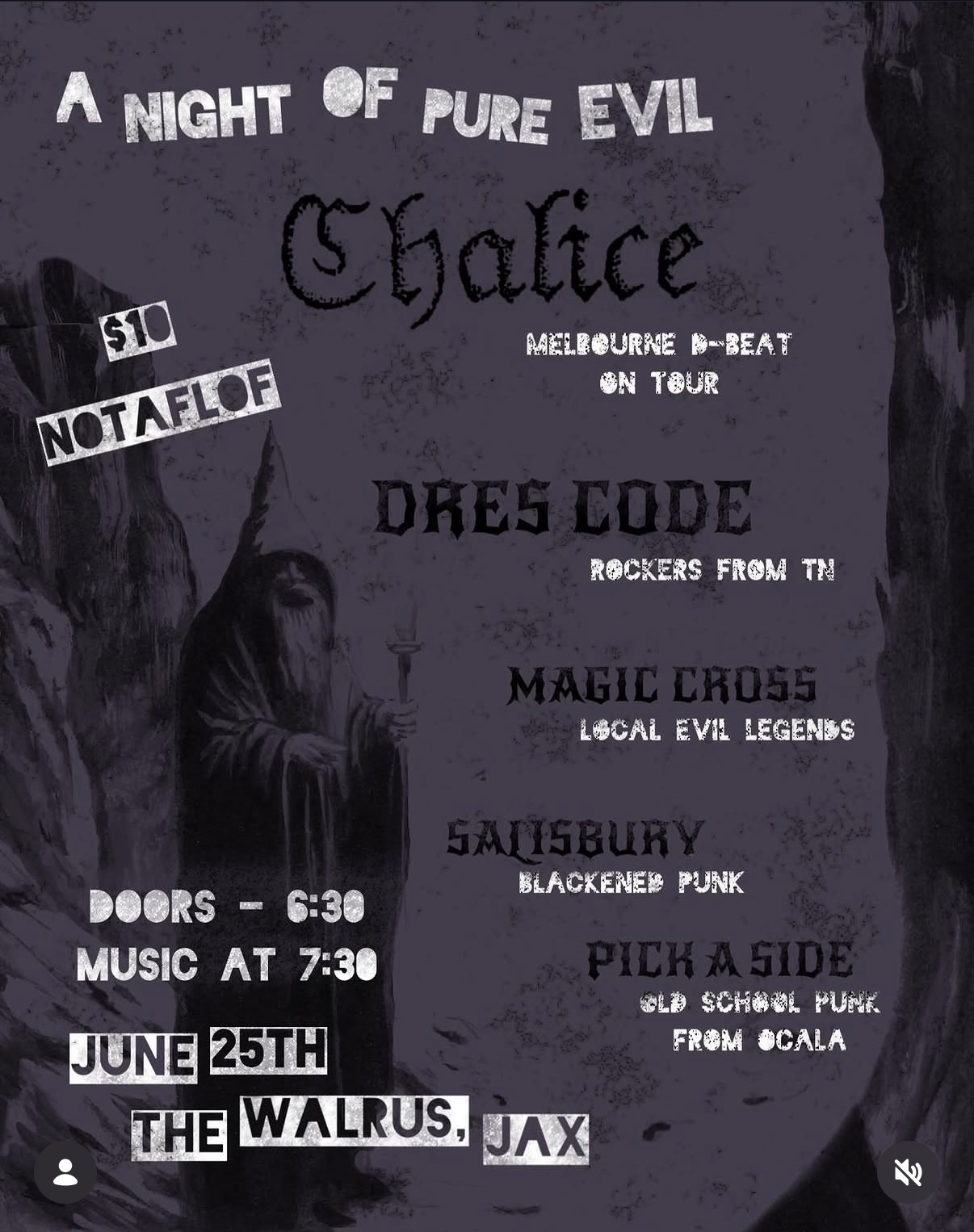 Chalice, Dres code, Magic Cross, Salisbury , Pick a side flyer