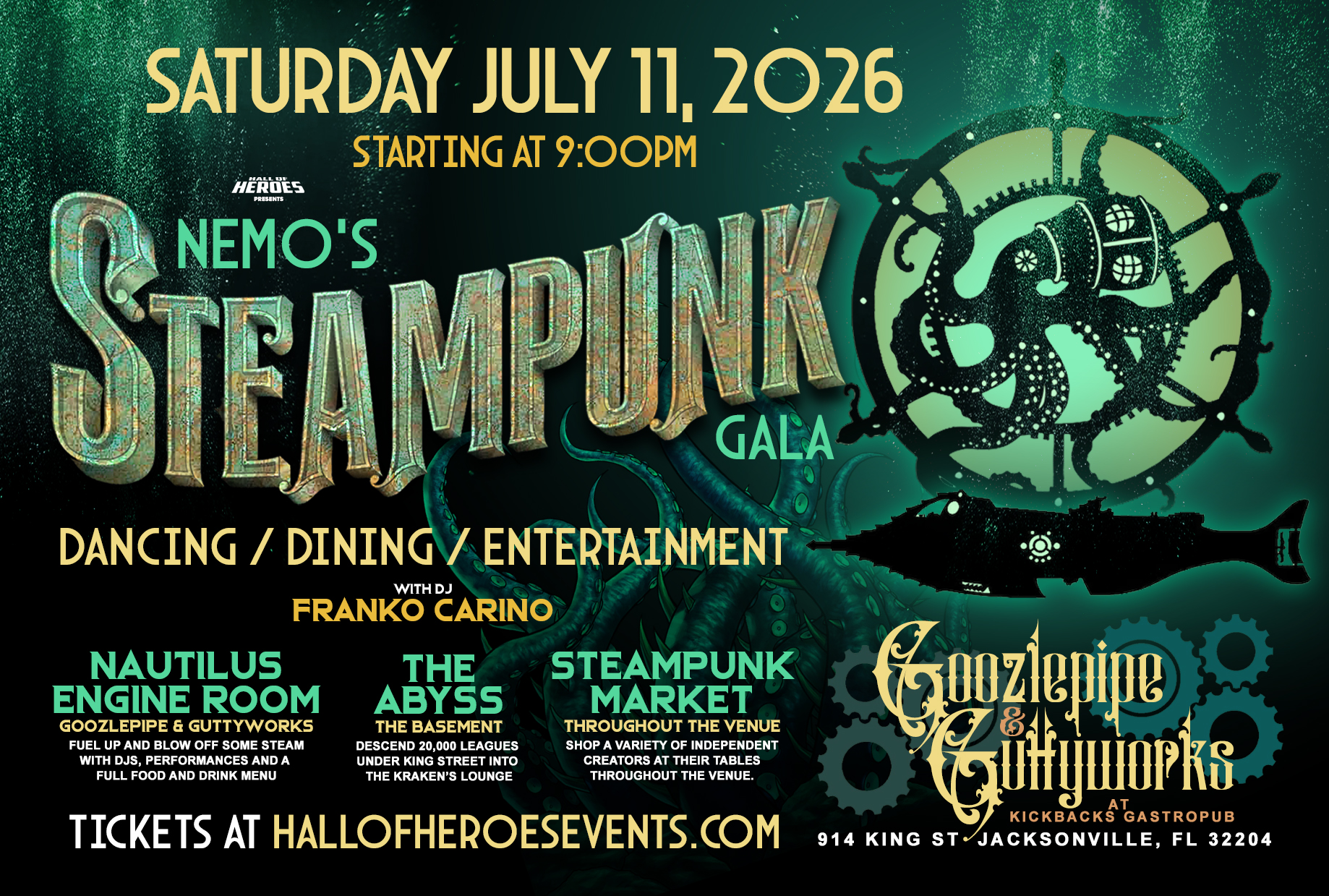 Nemo's Steampunk Gala flyer